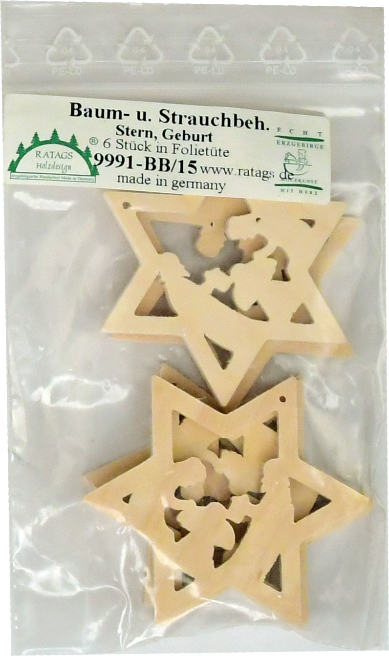 Mini picture star, 6 pieces, foil bag