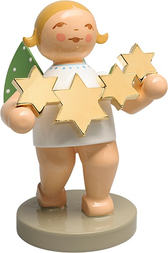 Sternenfänger, Engel mit Sternen vergoldest, blondes Haar