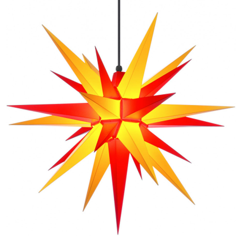 Herrnhut star A7, yellow/red plastic, outdoor use, approx. 68 cm