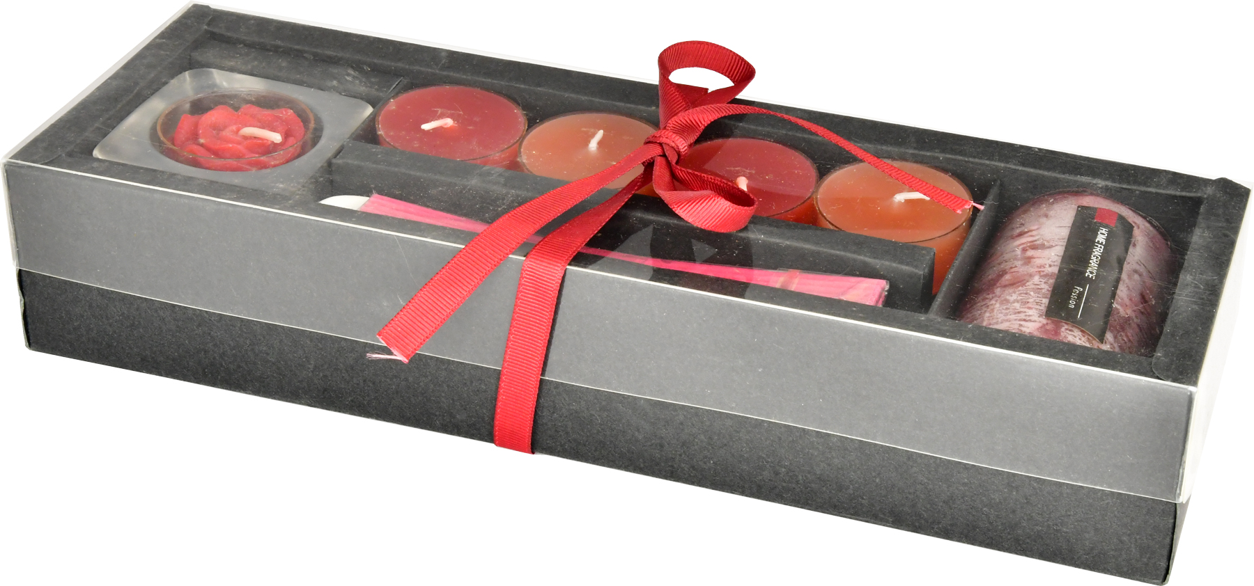 Kerzenset Rottöne, 7-teilig Geschenkverpackung