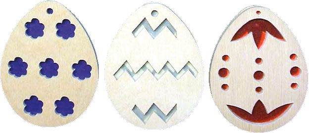 Tree decorations for crafting, set of 3, eggs, for designing