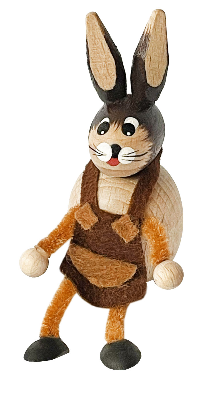 Mini-Schlenkerhase, Schürze braun