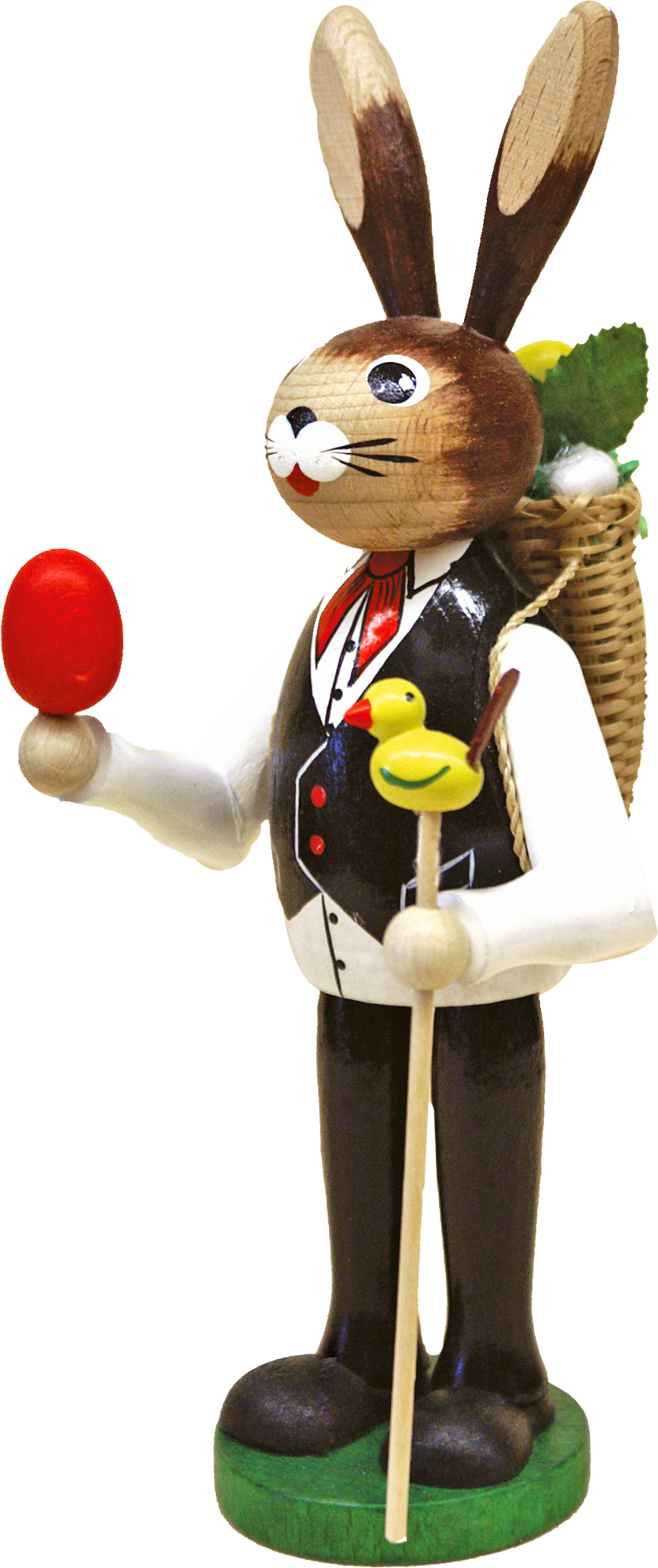 Osterhase, schwarz, Korb, Vögelchen