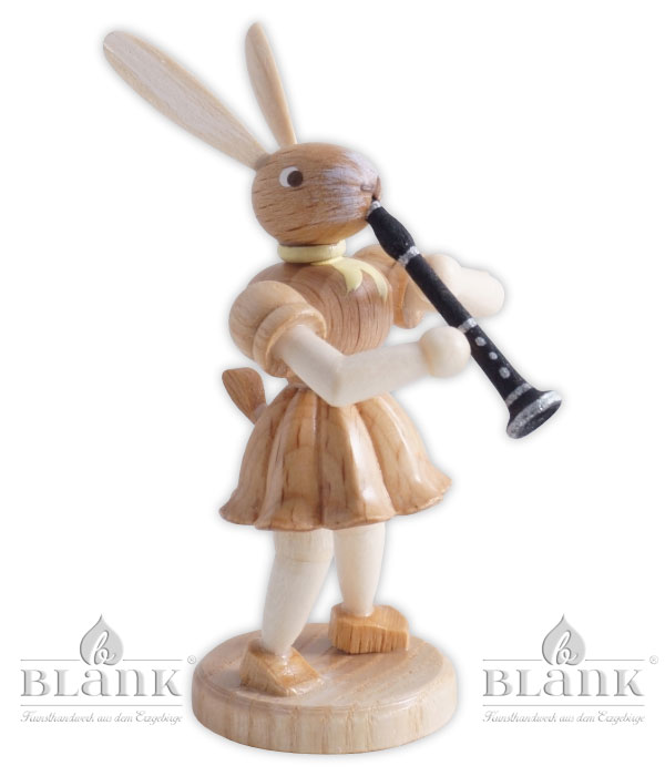 Easter bunny with clarinet, natural