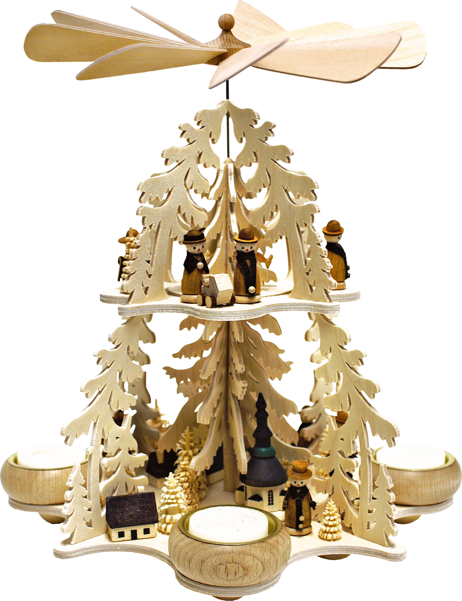 Fir tree forest pyramid, village of Seiffen