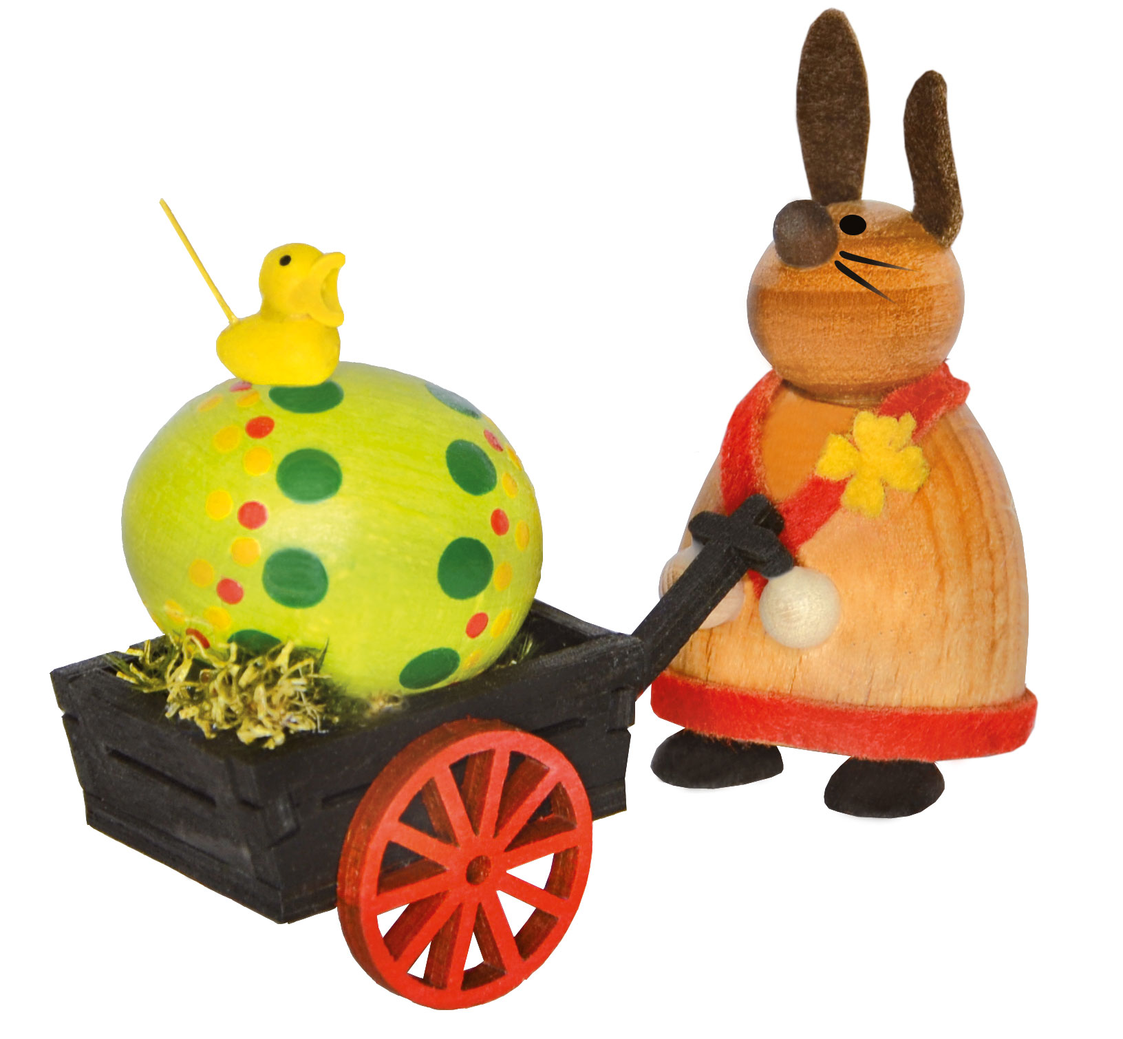 Häschen mit Handwagen, Ei, Vogel