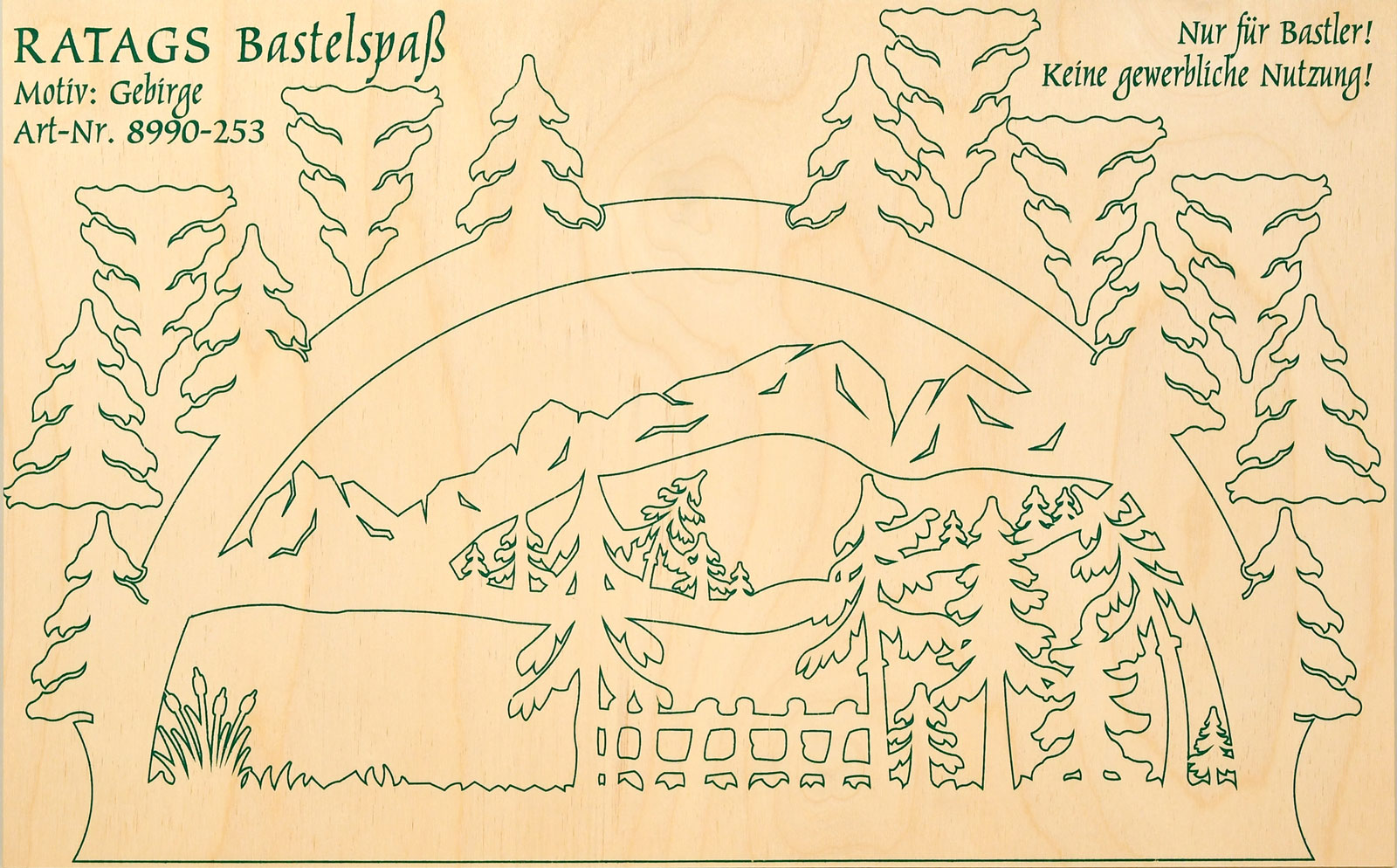 2 Motivsperrholzplatten, Selbstaussägen Schwibbogen, klein, Gebirge
