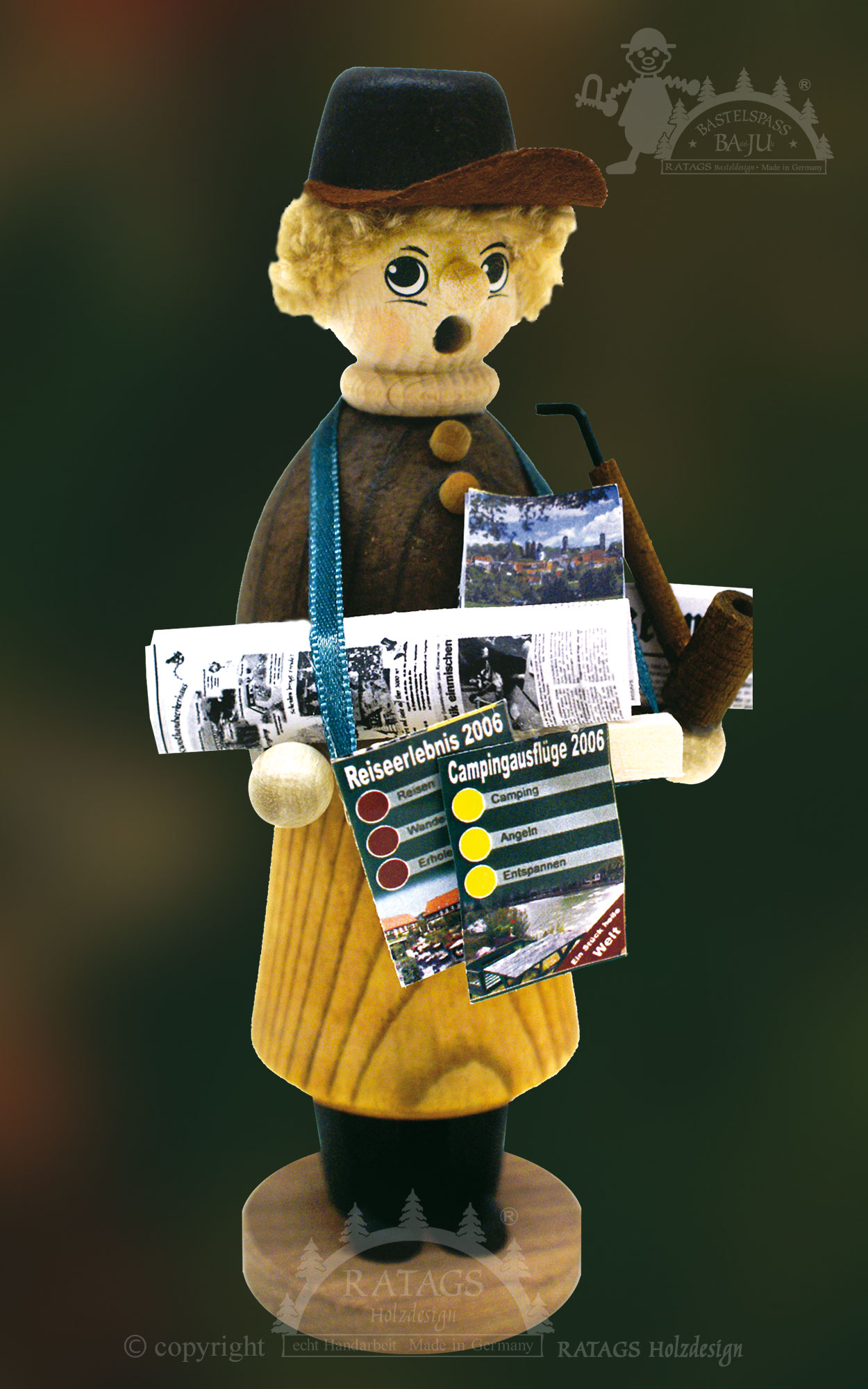 Räuchermännchen zum Basteln, Zeitungsverkäufer Räuchermännchen zum Basteln, Zeitungsverkäufer