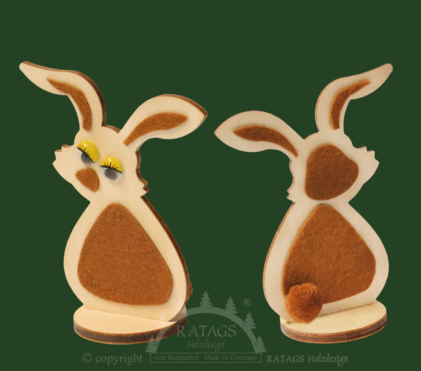 Häschen zum Basteln mit Wackelaugen und Filz. Höhe ca. 10 cm