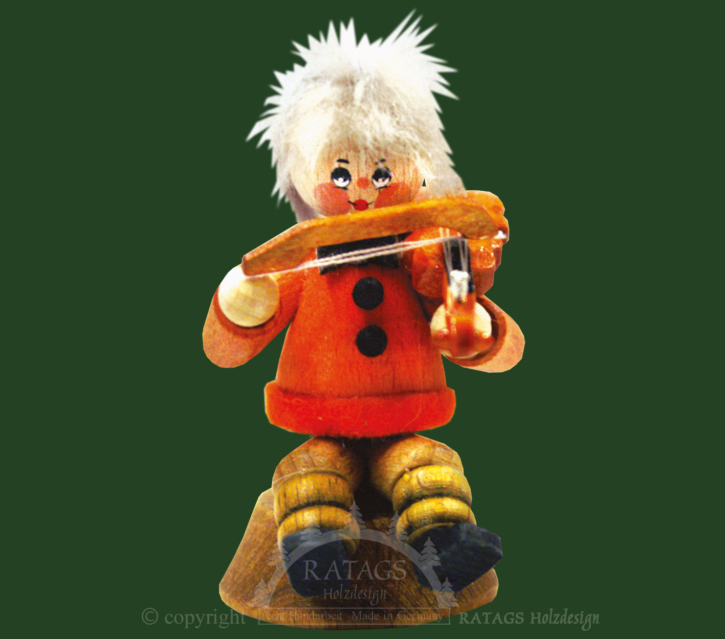 Collector's doll, girl with violin, seated