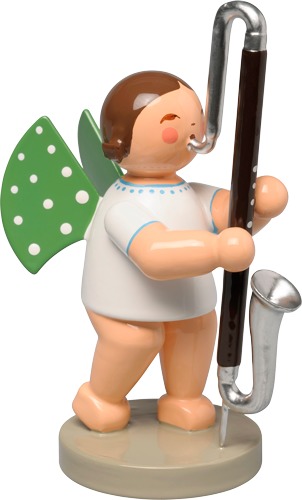 Engel mit Kontrabassklarinette dunkles Haar