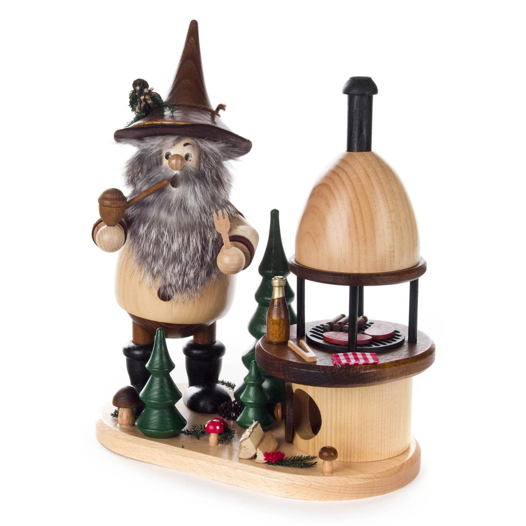 Incense burner, gnomes at the barbecue oven Cheerful gnomes, size approx. 26 cm
