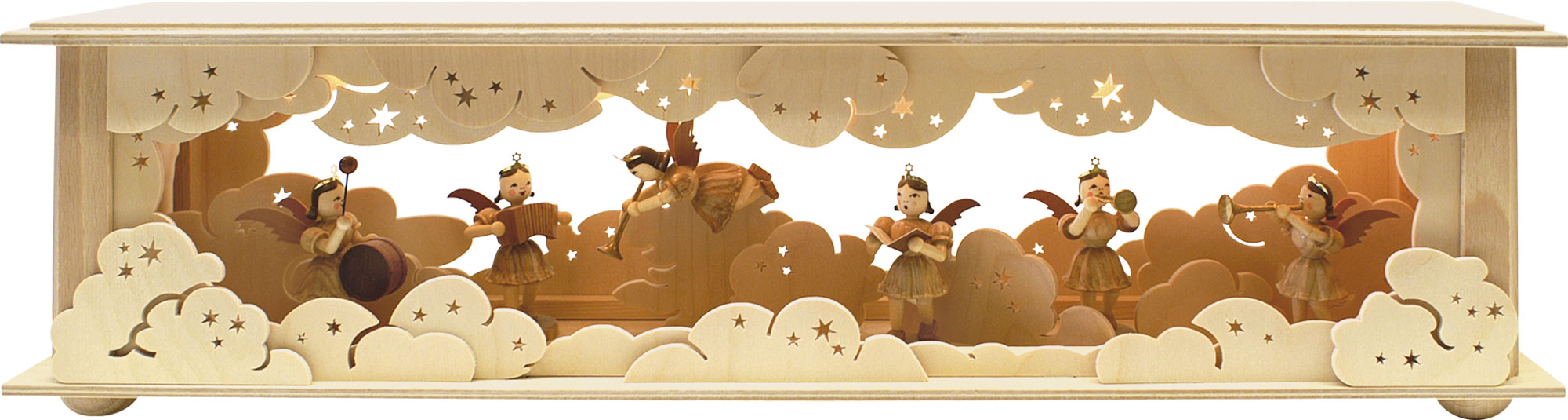 Room light, small, cloud, 6 short-skirted angels