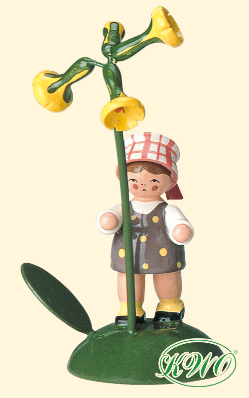 Flower child, girl with cowslip