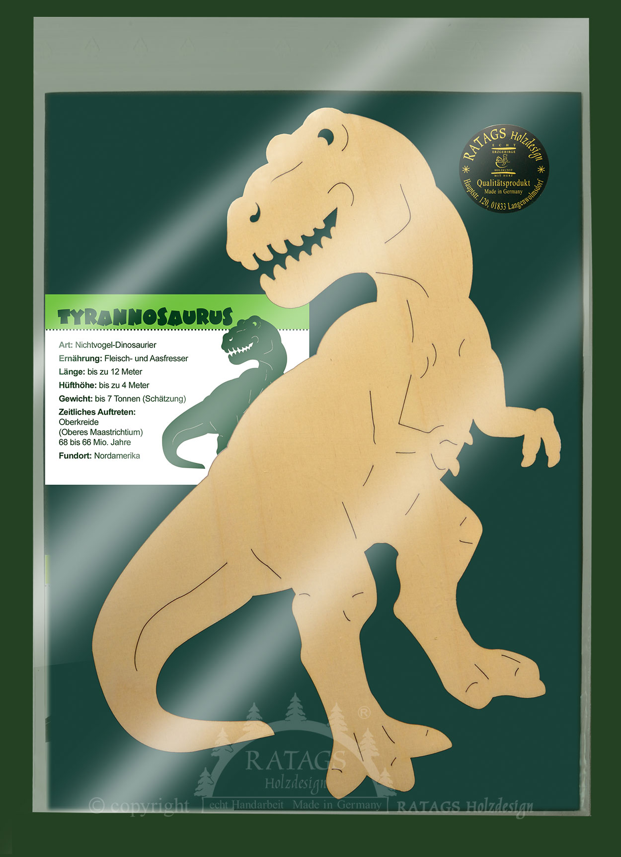 Fensterbild, Saurier, Tyrannosaurus