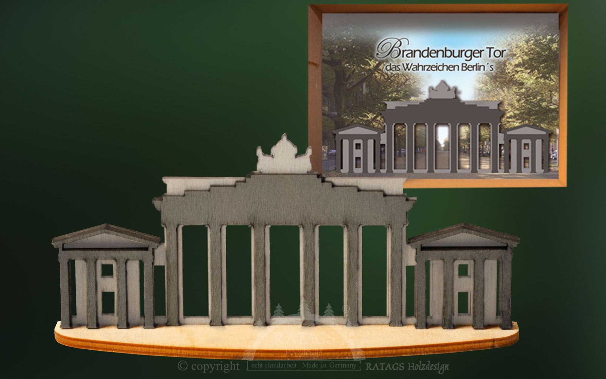 Miniature Schwibbogen, Brandenburg Gate, with cardboard