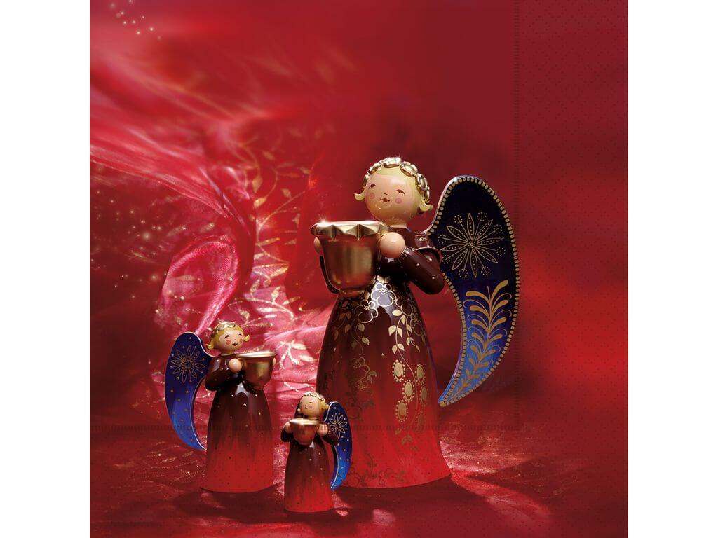 Servietten, Reich bemalte Engel