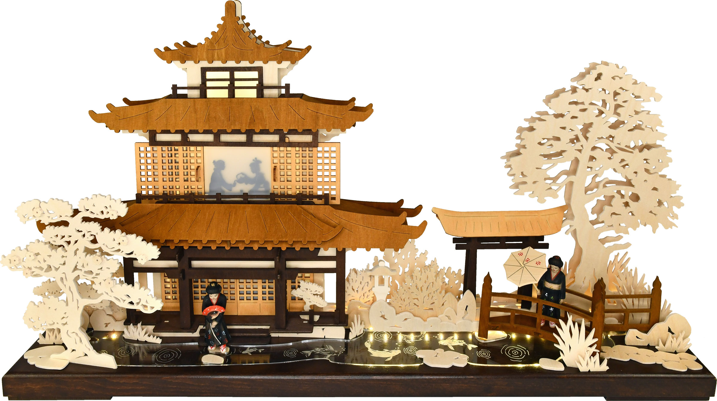 3D-Schwibbogen Japan, groß, USB, Sockel farbig, LED-Stripe, Acrylglas 3D-Schwibbogen Japan, groß, USB, Sockel farbig, LED-Stripe, Acrylglas