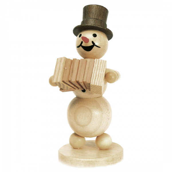 Schneemannmusikant "Akkordeon" Sockel 12 cm