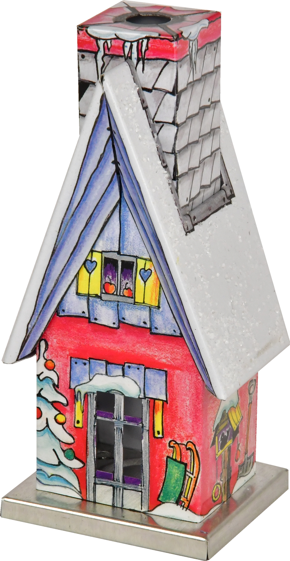 No.4 KNOX-Hütte, rot, blau, Raureif KNOX-Räucherhütte Metall