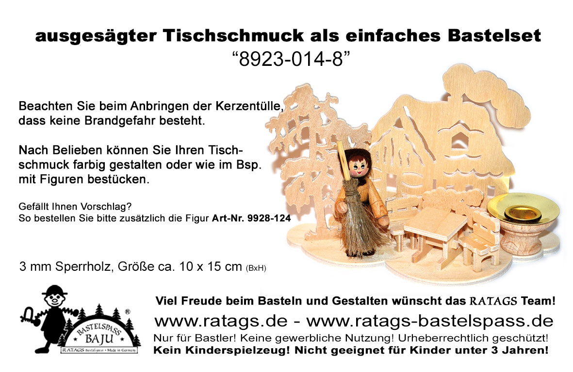 Tischschmuck zum Basteln, Wolke Haus