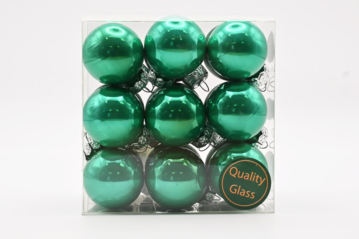Glaskugeln, 18 Stück, 30 mm,emerald comb emerald combi