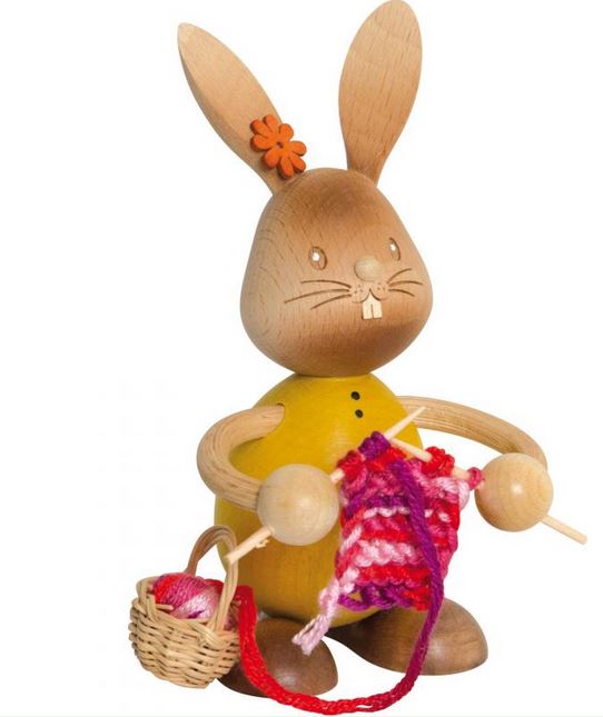 Osterhase, Stupsi Hase mit Strickzeug ca. 12 cm