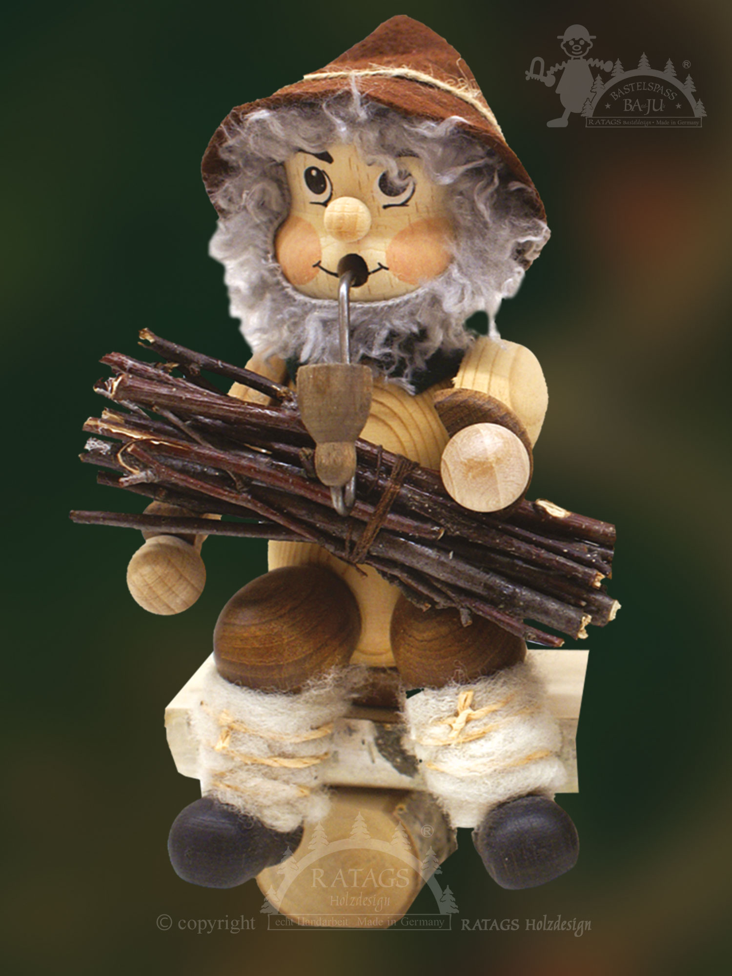 Räuchermännchen zum Basteln, Kantenhocker, Holzmichel