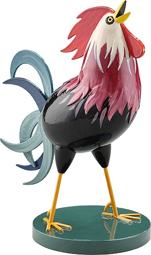 Hahn, weinrot-schwarz