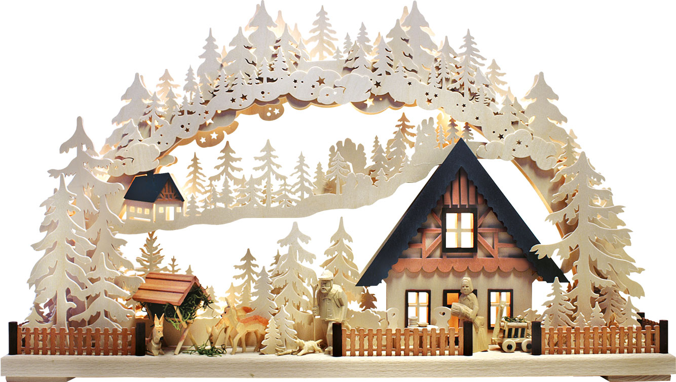 3D-Schwibbogen gr., Haus am Wald 3D-Schwibbogen gr., Haus am Wald