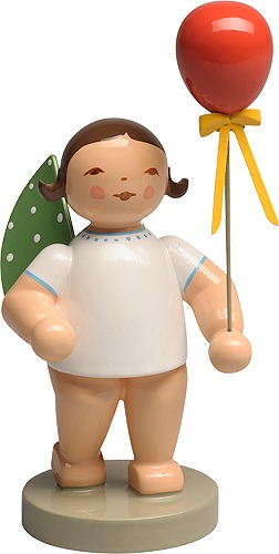 Engel mit Luftballon, rot dunkles Haar