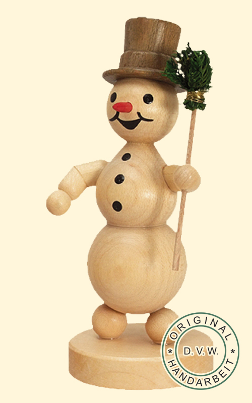 Schneemann "mit Besen" Sockel 12 cm