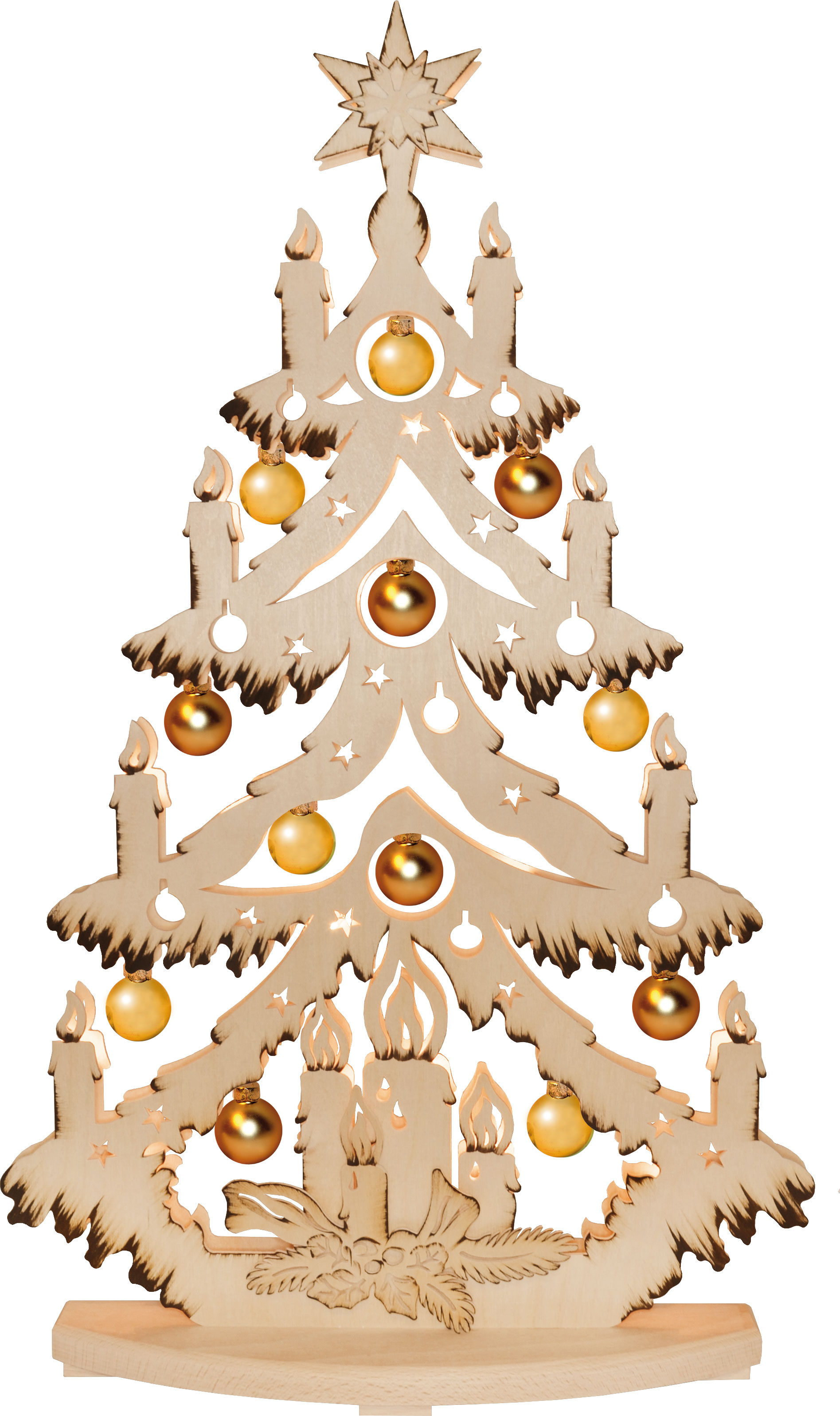 Large fir tree, brown shaded without baubles