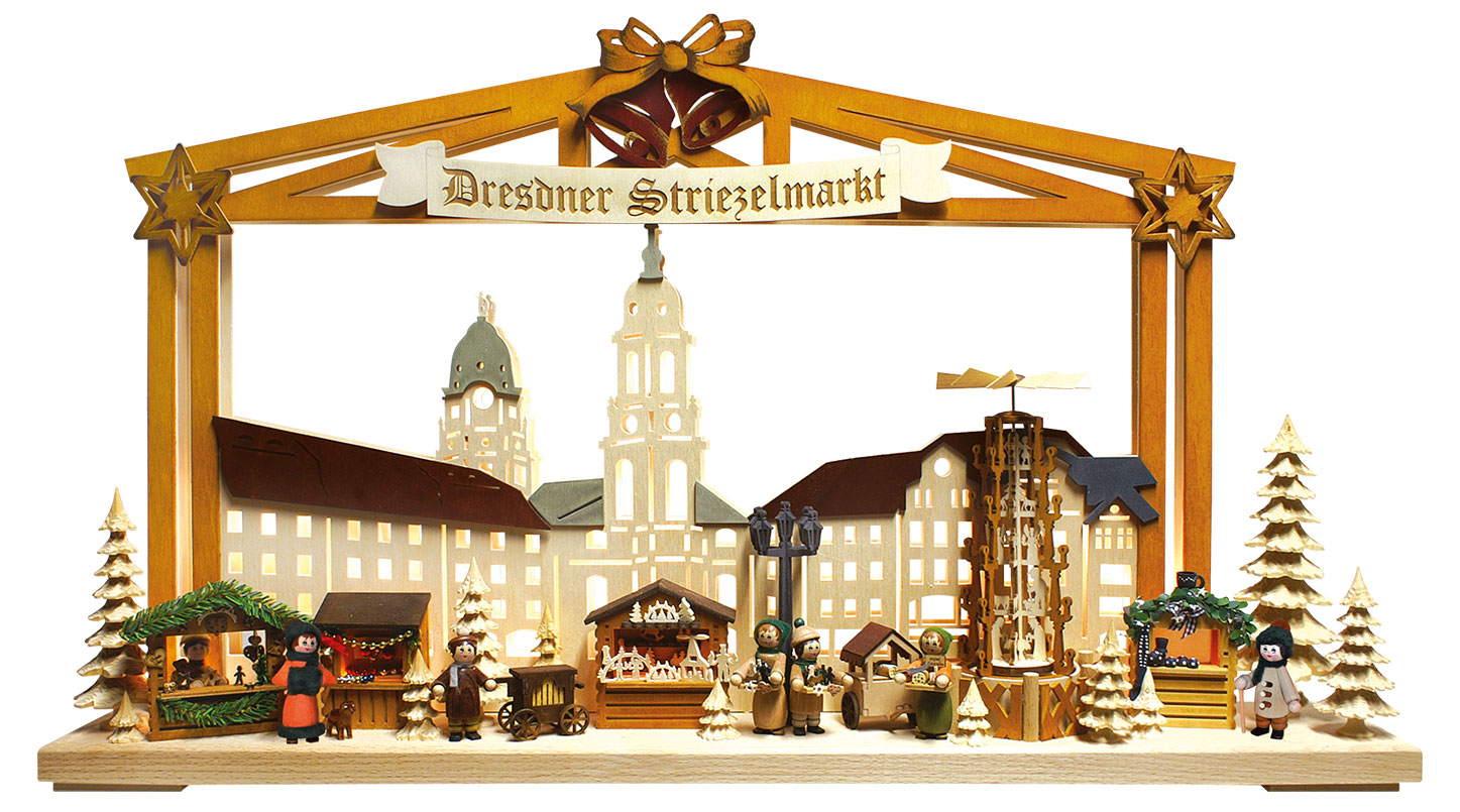 3D-Schwibbogen groß, Striezelmarkt Dresden