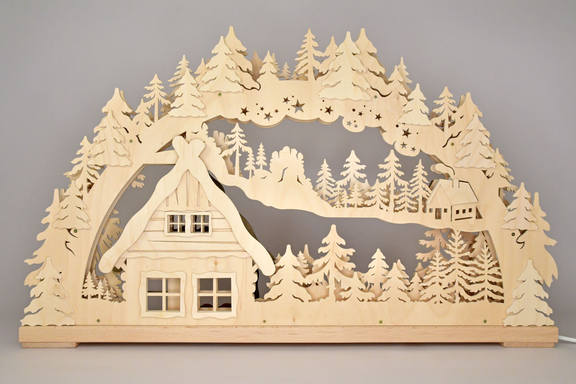 3D-Schwibbogen gr., Schneemannparadies, unbestückt, ohne Bank mit Bällen