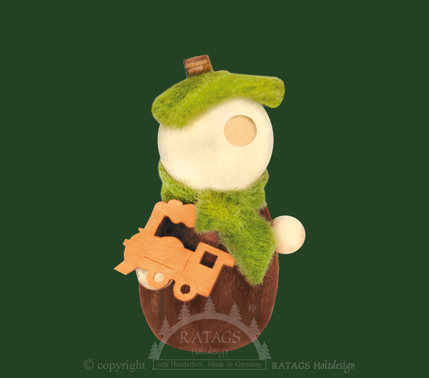 Mini-Molli mit Mütze und Eisenbahn