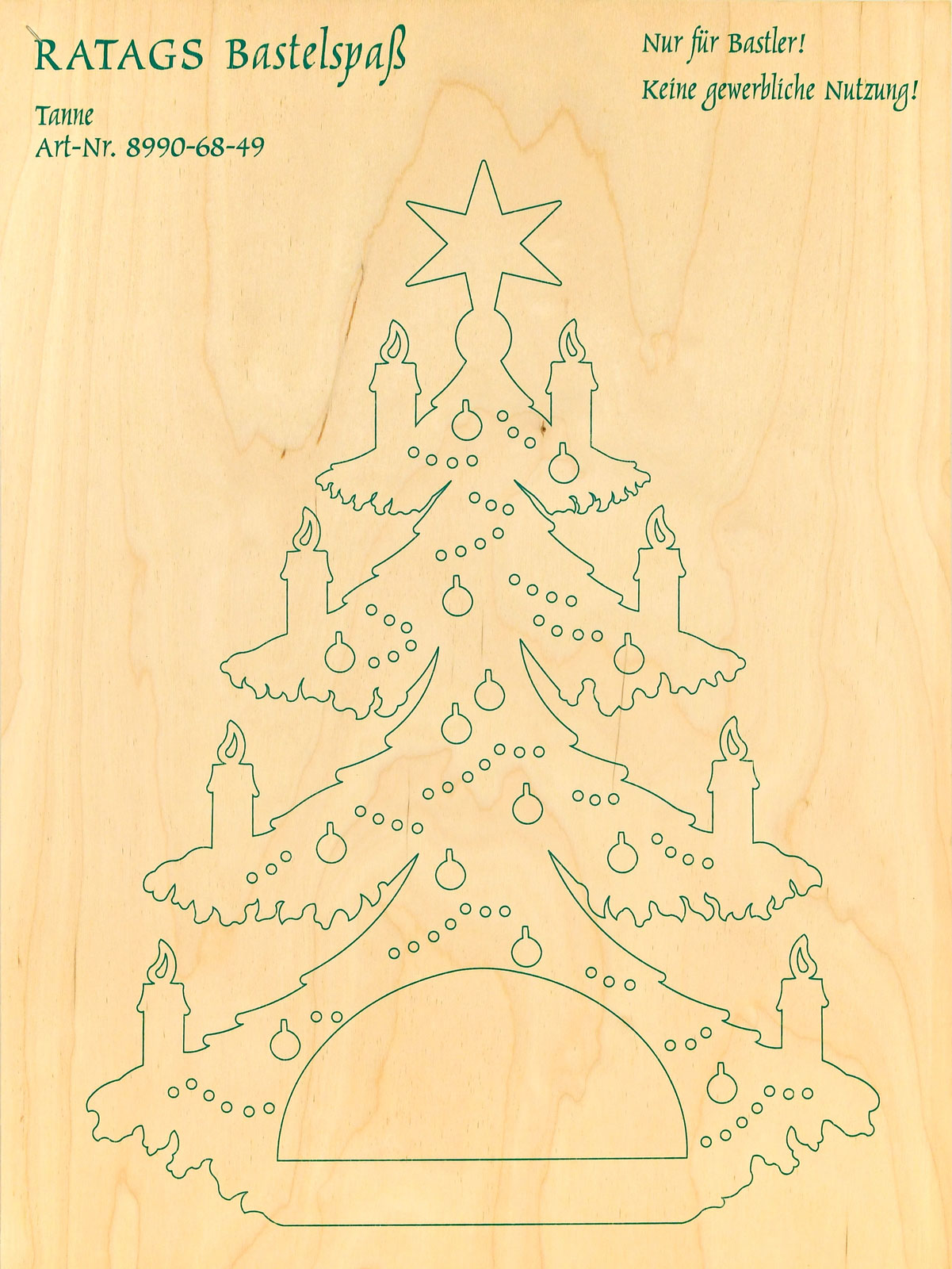 2 motif plywood panels, self-sawing Small fir tree, Christmas chain