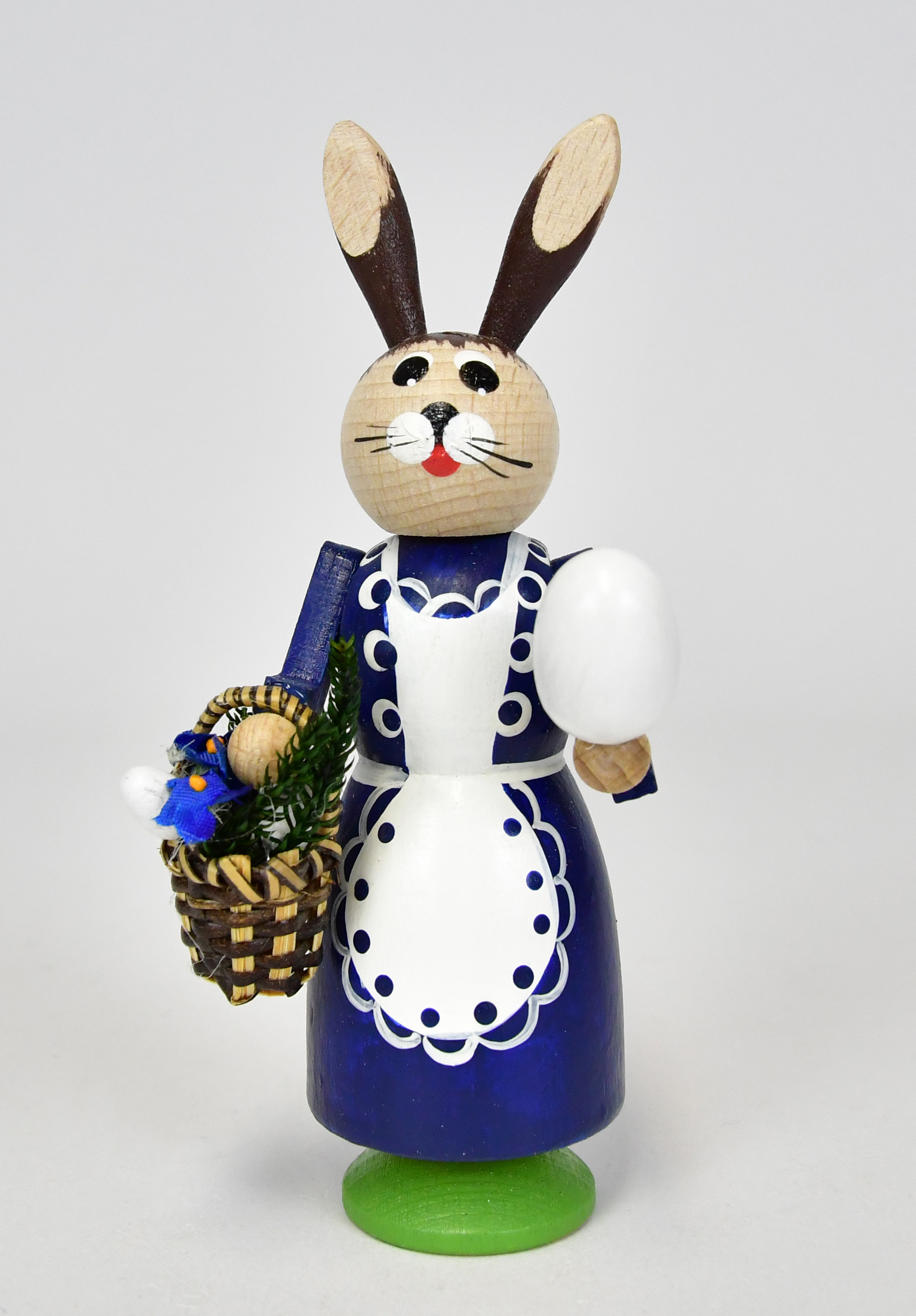 Osterhasenmädchen mit Korb, dunkelblau