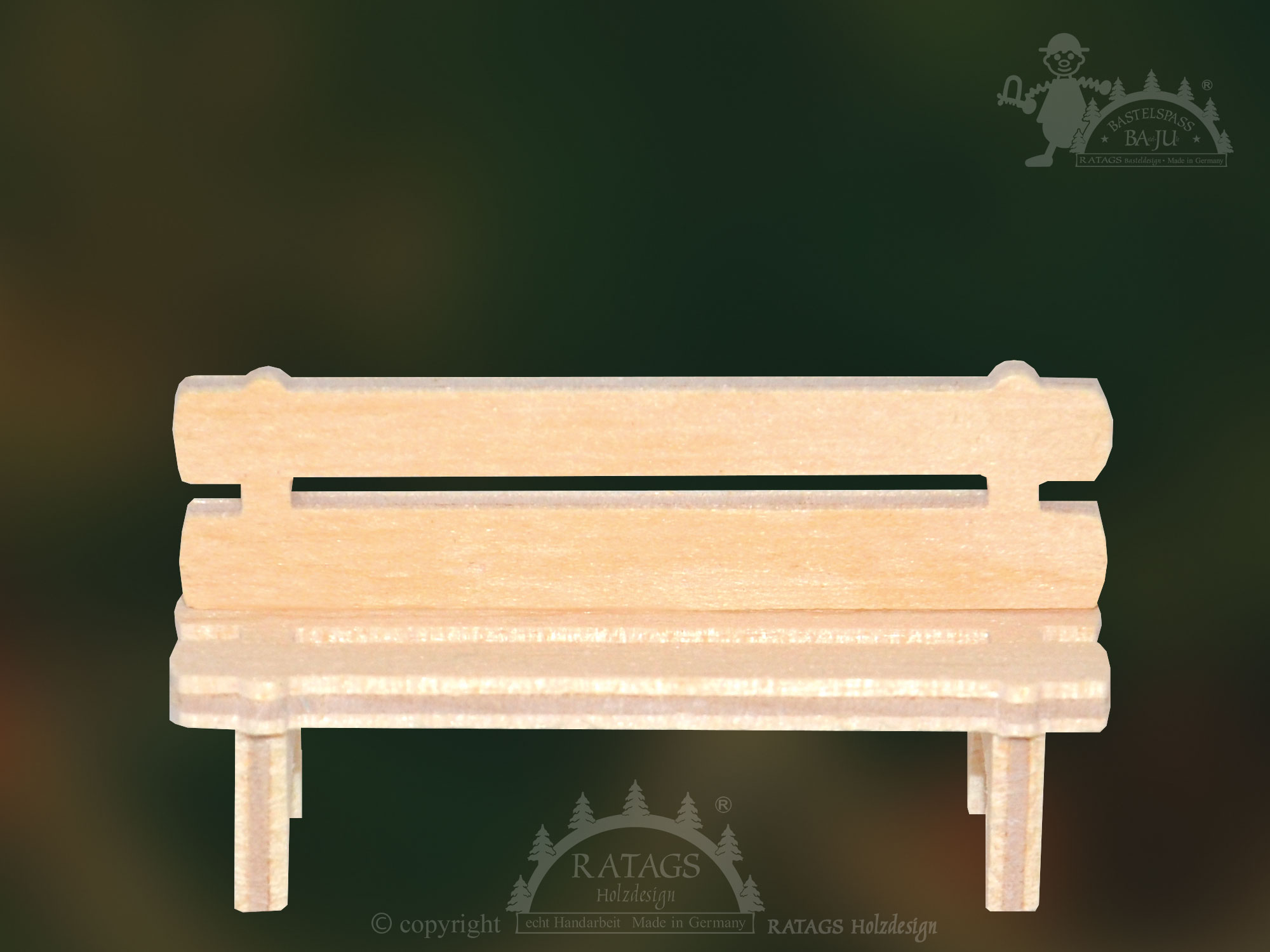 Bank zum Basteln 5,0 x 1,5 x 3,0 cm (L x B x H)