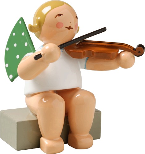 Engel mit Bratsche, sitzend blondes Haar
