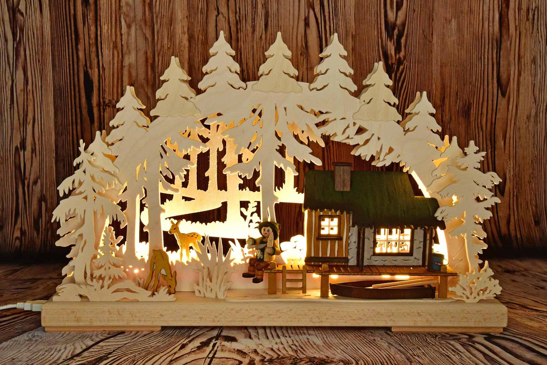 LED-Schwibbogen kl., Haus am See