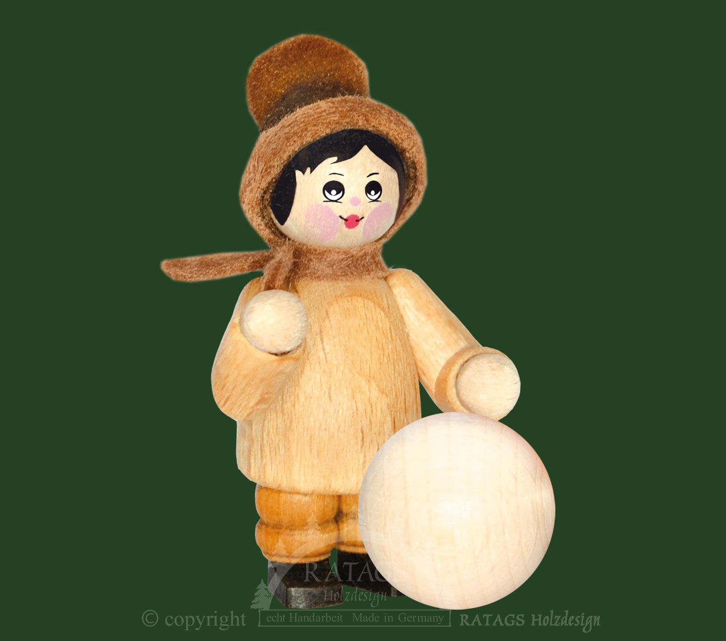 Figur, Schneeballroller, natur