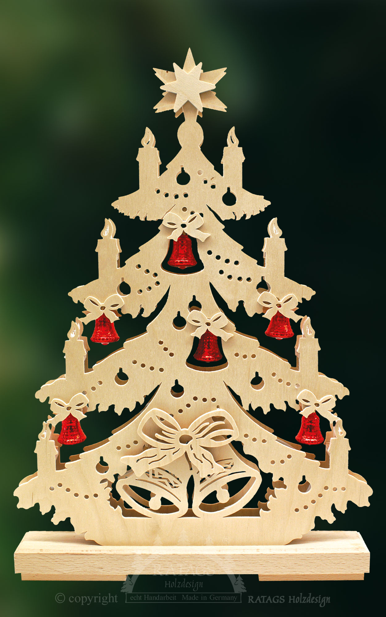 Tanne klein, 6 rote Glöckchen