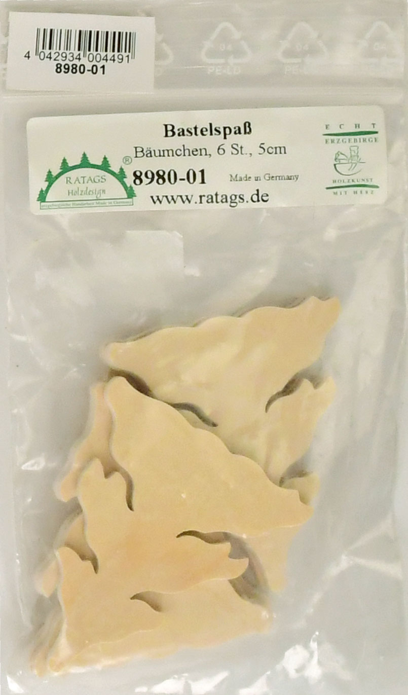 Small trees, set of 6, approx. 5 cm