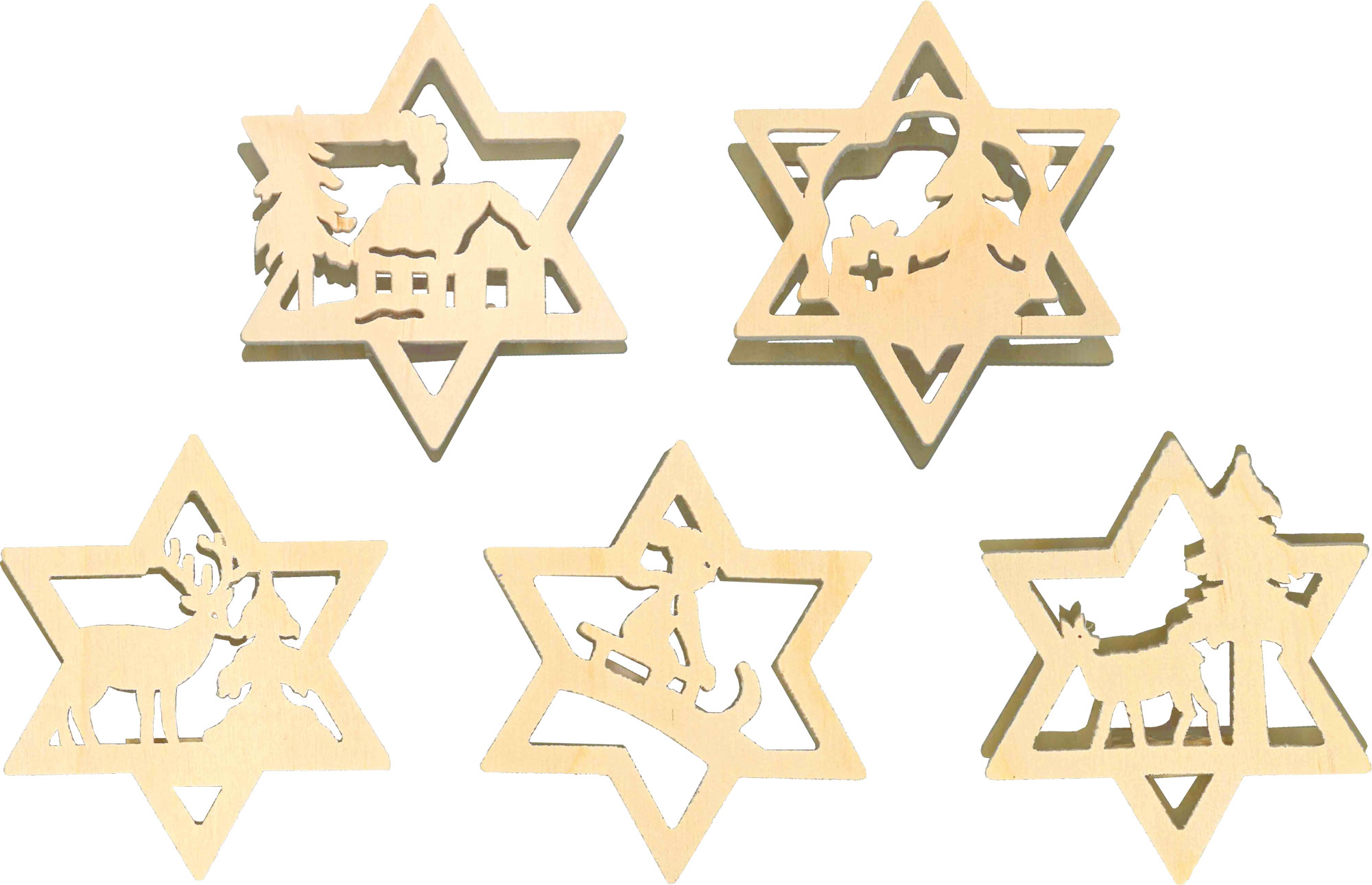 Set of 5 clip-on stars