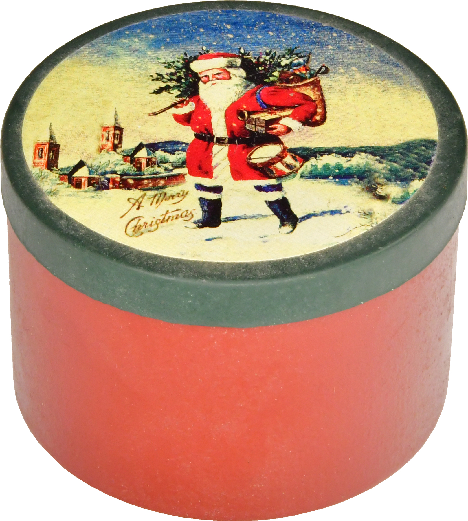 Kynttilä peltipurkissa kannella Koristekynttilä Merry Christmas