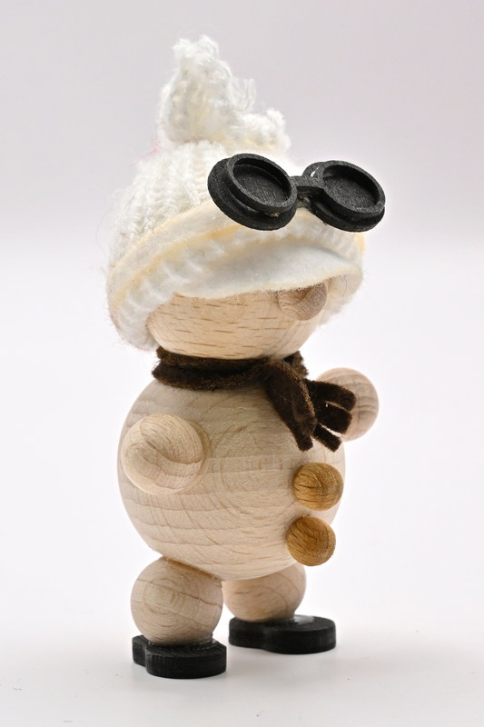 Schneemann natur, mit Skibrille weiße Mütze, H 7,5 cm Schneemann natur, mit Skibrille weiße Mütze, H 7,5 cm