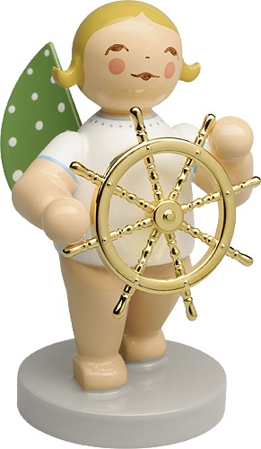 Der Mutige, Engel mit Steuerrad, vergold blondes Haar