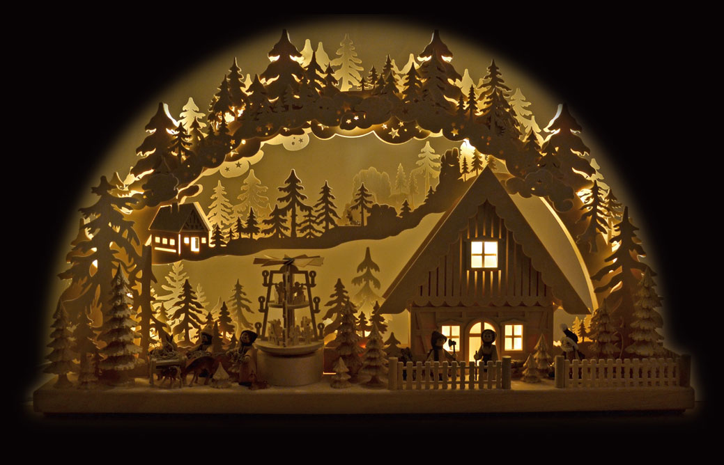 Large 3D candle arch, winter idyll