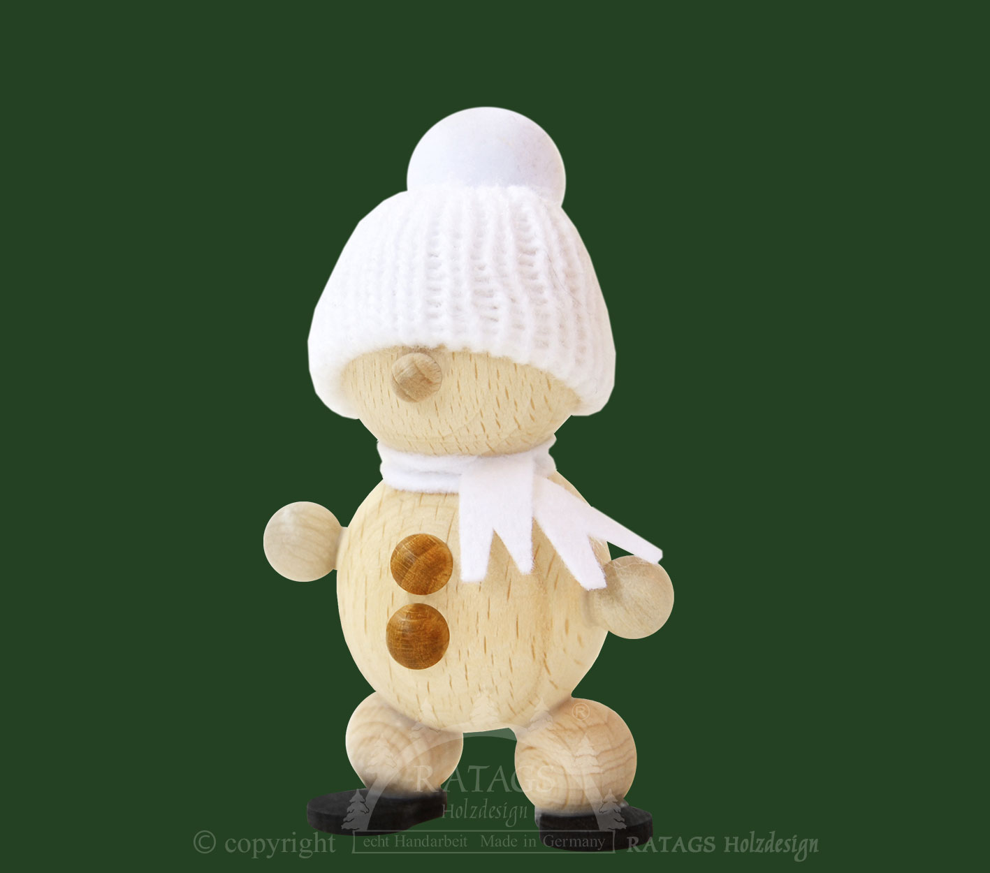 Schneemann, stehend weiße Mütze